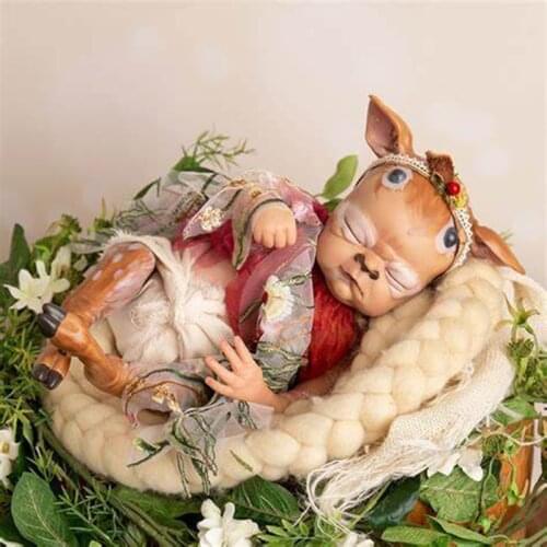 Hoomai 17" Fawna Fantasy Deer Reborn Preemie Baby Dolls Vinyl Unpainted Unfinished Parts Gift