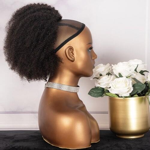 CURLYPARK Afro Kinky Curly Drawstring Ponytail Hair Extensions Human Hair 4B 4C Remy 10-22 inch