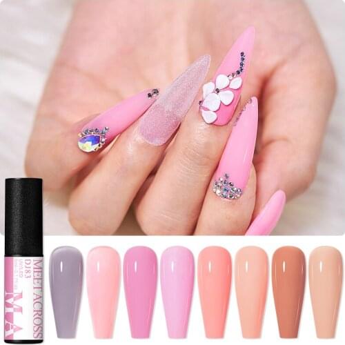 MEET ACROSS 5ML Gel Nail Polish Transparent Jelly Pink Gel Semi-transparent Soak Off UV Gel Varnish Nail Art Design Manicruing