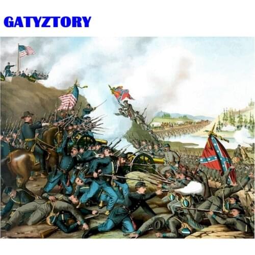 GATYZTORY Paint By Numbers Kit For Adults War Landscape Oil Picture By Number 40x50cm Frame On Canvas Home Decoration Artwork