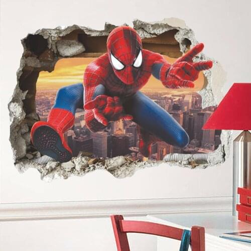 Disney Marvel Spider-Man Hulk Avengers Wall Stickers For Kids Baby Girls Rooms Nursery Home Decor Cartoon Wall Decals Diy Art