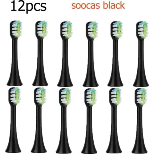 12pcs Fit for Soocas X1/X3/X5 or xiaomi Mijia T300/500 Replacement Toothbrush Heads Sonic Electric Tooth Brush Heads
