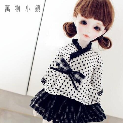 New 1/3 1/4 1/6 BJD SD MSD YOSD AE Clothes Sweet Grid Dress/Outfit/Suit(2pcs) Shirt