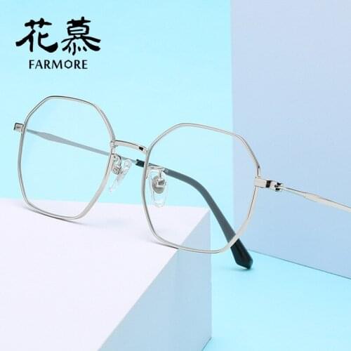 Full frame frame metal round face personality multi-sided large frame fashion blue ray anti-glass frame flat mirror