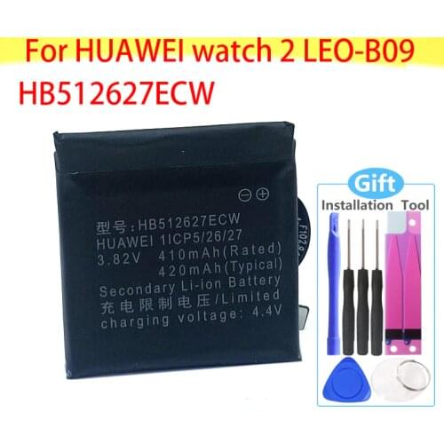 Huawei Original 420mAh HB512627ECW Battery For HUAWEI Watch 2 LEO-B09 SmartWatch High Quality Battery+Tracking Number