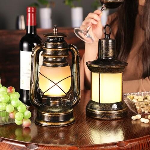 Rechargeable LED Bar Vintage Battery Table Lamps for Living Room Bedroom Bedside Lamp Nordic Home Decor Cafe Desk Light Fixtures