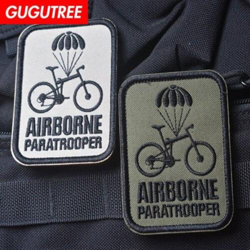 GUGUTREE embroidery HOOK&LOOP letter patch bicycle patches badges applique patches for clothing AD-123