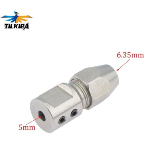 RC Boat Stainless Steel Flexible Coupling 5mm*6.35mm Flex Collet Coupler For Rc Boat Prop Shaft