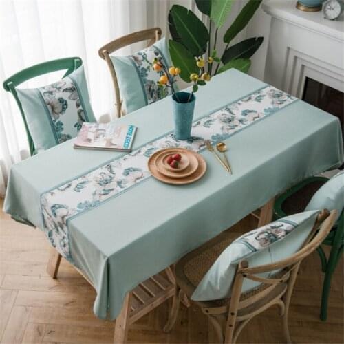 Retro Flower Stone Patten Polyester Rectangular Tablecloth Home Party Decor Dinner Tea Table Cover
