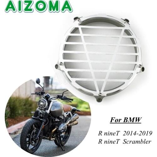 1x Silver Motorcycle Front Headlight Cover Bezel Trim Ring Protector Guards for BMW R Nine T 2014-19 R NineT Scrambler 14-2017