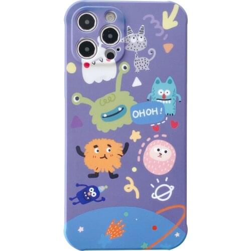 Cartoon Little Monsters Silicon Case for iPhone 12 Pro Max Back Phone Cover for 12 Mini 11 Pro Max X XS XR 8 7 Plus SE 2020 Capa