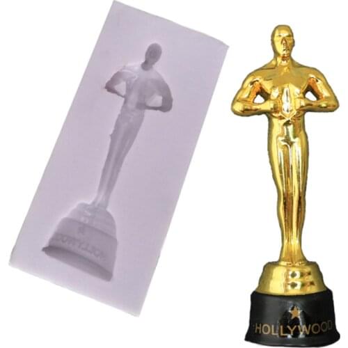 Oscar statuette Silicone Mold Fondant Cake Decorating Tool Mould Sugarcraft Chocolate Baking Tool For Cake Gumpaste Artwork Form
