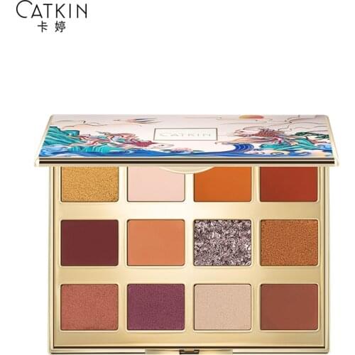 Catkin Spring River Flower Moon Night 12 Colors Eye Shadow Plate Earth Color Matte Gold Flash Sequins