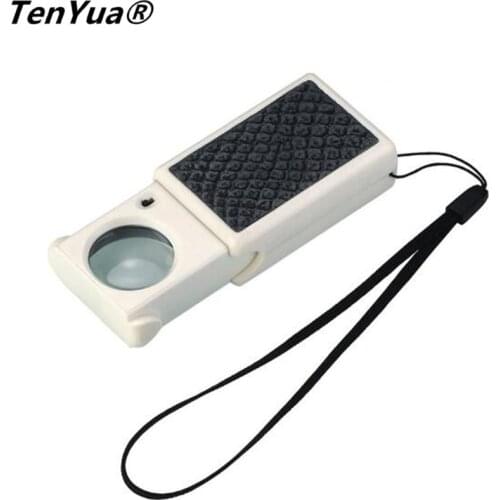 TenYua 45x25mm Pull-Type Magnifier LED Light Currency Detecting Jewelry Identifying loupe