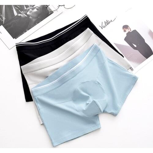 High Quality Men Boxers Solid Cotton Underwear Male Panties Breathable U Convex Penis Pocket Underpants Men Homme Boxershorts