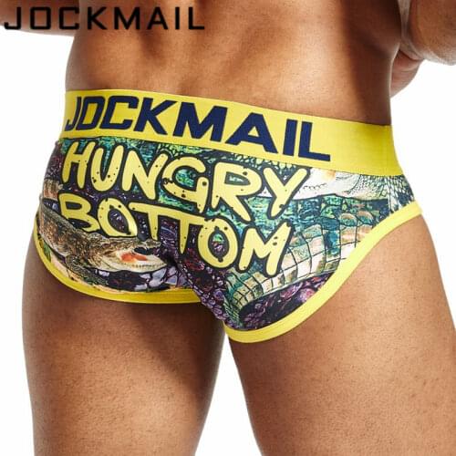 Jockmail JJ Men Underwear Sexy Lingerie Cartoon Print Briefs Gay Sissy Panties Jockstraps Calzoncillos Hombre Slip Penis Pouch