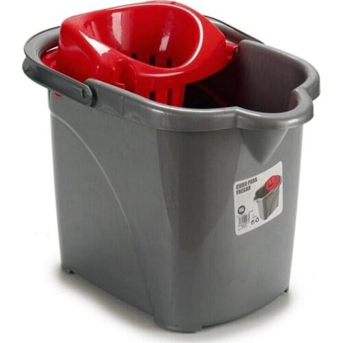 Mop Bucket with Automatic Drainer Red Black (31 x 31 x 41 cm)