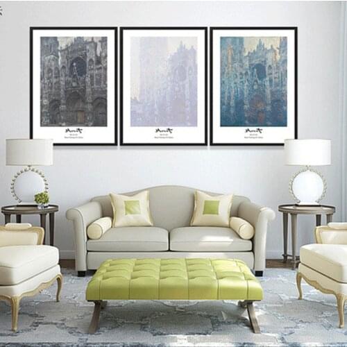 HAOCHU Vintage Europe Building Old Pictures Canvas Painting Wall Poster for Living Room Sofa Background No Frame