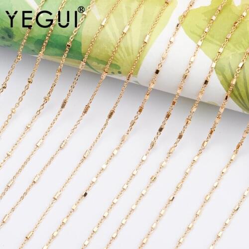 YEGUI C103,jewelry accessories,18k gold plated,0.3 microns,diy chain,hand made,jewelry making,diy bracelet necklace,3m/lot
