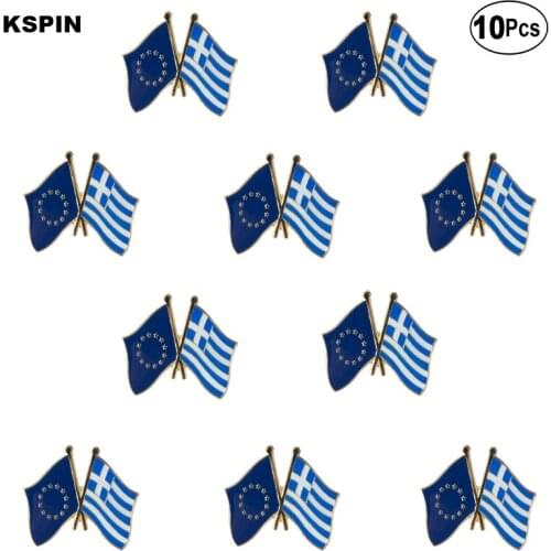 EU & Greece Lapel Pin Flag badge Brooch Pins Badges 10Pcs a Lot