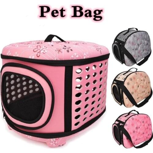Foldable Dog Carrier Bag Travel Pet Breathable Shoulder Handbag Portable Folding Pet Cage Carrying Bags for Cat Dog Pig Hamster