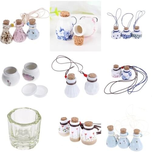 15 style Ceramic Glass Liquid Glass Powder Dappen Dish Crystal Glass Cup For Acrylic Nail Art Clear White Color Transparent Kit