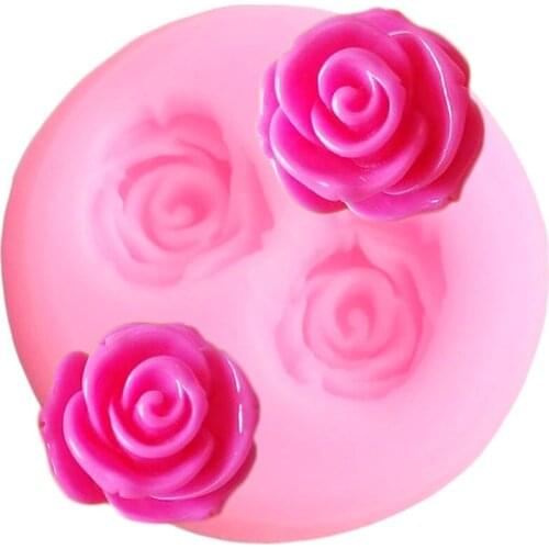 2-Hole Rose Cupcake Topper Fondant Cake Decorating Tools Cake Border Silicone Mold Wedding DIY Candy Resin Clay Chocolat Moulds