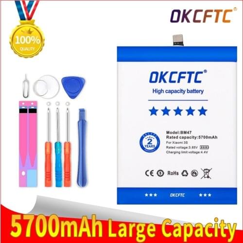 5700mAh Battery For Xiaomi Redmi 3 3S 3X 4X BM47 redmi3 redmi3S Redmi3X RedMi4X built-in Bateria Phone Li-polymer Battery