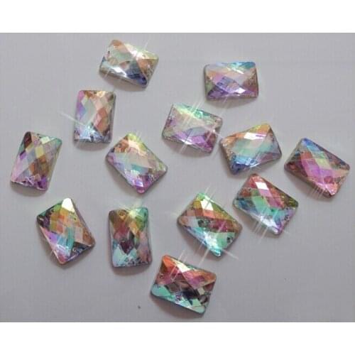 Accessory gemstone rectangle ABcolour 10*14mm 200pcs sew on Arcyl crystal rhinestone flatback strass Diamond for sewing stone