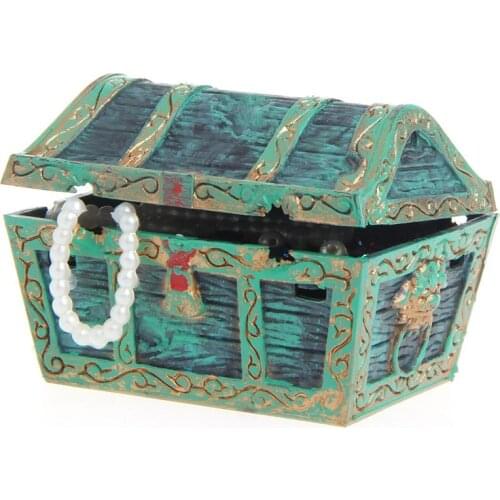 Treasure Chest Shaped Aquarium Air Action Ornament Fish Tank Aquascaping Decor