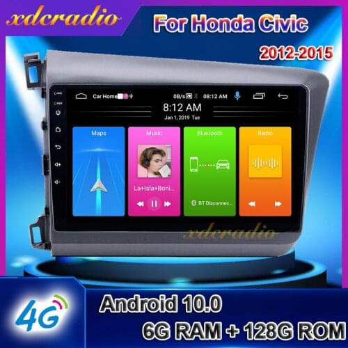 Xdcradio 9" Android 10.0 Car Radio For Honda Civic Auto DVD Multimedia Player GPS Navigation 6+128G Carplay 4G 2004-2007