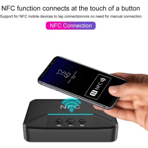 NFC 5.0 Bluetooth Receiver Smart A2DP RCA AUX 3.5MM Jack Wireless Adapter Suppotr USB Play For CAR Home Speaker Headphone