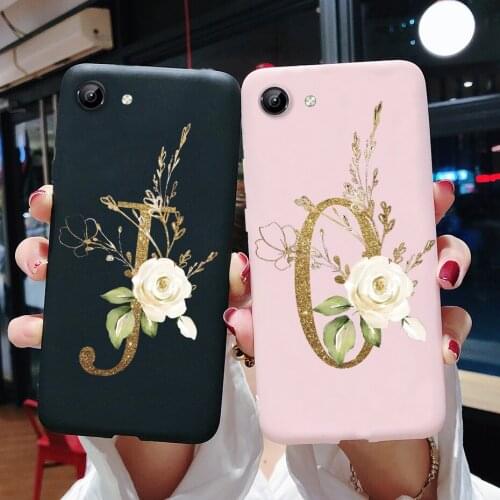 For Vivo Y81 Y83 Y81i Case Silicone Soft TPU Initial Letter A Z Cover For Coque Vivo Y81 Y 81 VivoY81 1808 1803 6.22" Phone Case