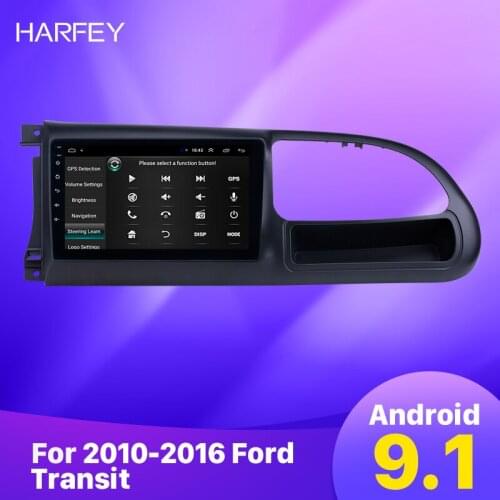 Harfey 9 inch Android 9.1 car Radio for 2010 2011-2016 Ford Transit Bluetooth HD Touchscreen GPS support Carplay Rear camera