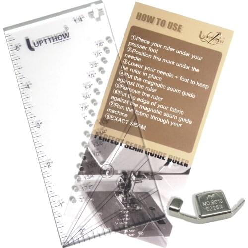 2PCS Sewing Accessories Knitting Tools Seam Allowance Ruler Machine Trim Gauge Indicators Handmade Measuring Guide Needlework