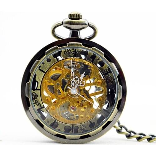 Fashion Pocket Watch Roman Numerals Dial Mechanical Hand Wind Pocket Watches Silver Colors Men Women Watches Fob Chain Necklace