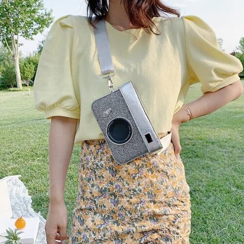 New Fun Camera Bag Girls' Retro Fashion Single Shoulder Straddle Box Bag Women Purses And Handbags Crossbody Bag