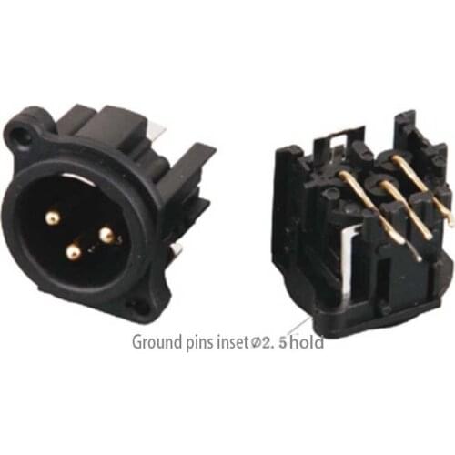 Wholesale 100 pcs metal XLR 3 pin male chassis Mount Socket Locking-210a