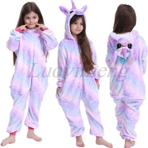 Kigurumi Cartoon Animal Pajamas Onesie Sleepers Boys Girls Christmas Costume Jumpsuits Childrens Home Clothing Hooded Pyjamas