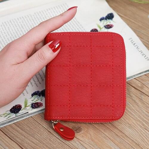 Casual Diamond Pattern Zipper Hasp Wallet Women Bank Card Case Coin Pocket Change Purse Credit ID Card Holders Cover Bag XB231