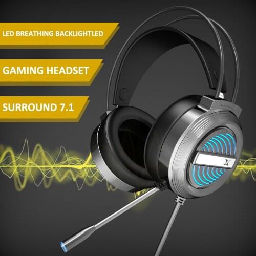 USB 7.1 Stereo Headset 3.5mm Wired Game Earphone HIFI Bass Headphones LED Light Gaming Headsets With Mic For PS4 PC Laptop Gamer