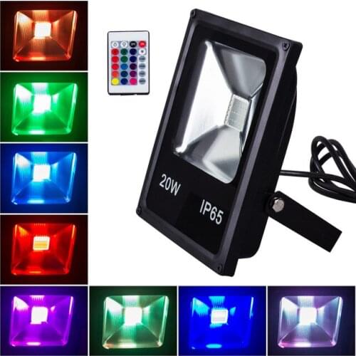 6pcs Led Flood light RGB 10W 20W 30W 50W Led Reflector AC85-265V Outdoor Led Spotlight exterior lighting Waterproof Floodlight