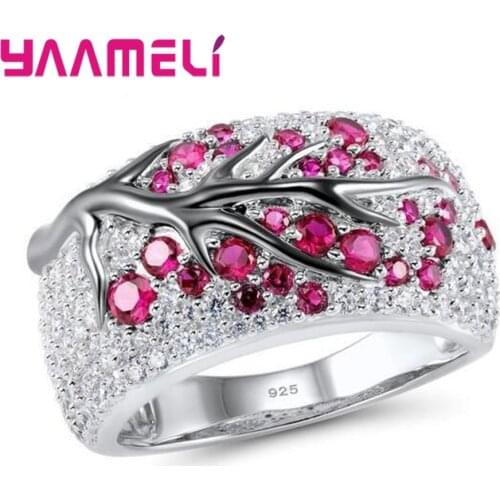 Trend Fashion 925 Silver Wide Band Rings for Men Women Unisex Bague Tree of Life Cubic Zircon Inlay Paved Trendy Jewelry