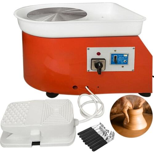VEVOR Electric Pottery Lathe 280W Ceramic Potters Wheel Machine Kit 25cm 0-300 RPM 220V Foot Control Shaping Tools for Teacher