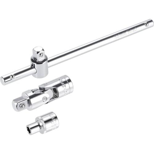 Uxcell 3/8" Drive 6mm Shallow Socket 7.5" Sliding Wrench Universal Socket Joint 1 Set