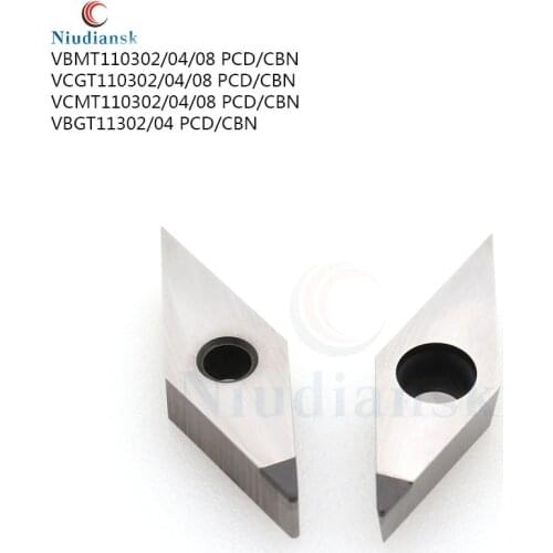 VCGT110301 VCGT110304 PCD CBN VBGT110304 VBMT110308 PCD high quality CNC Diamond Inserts Blade Turning Insert for lathe tools