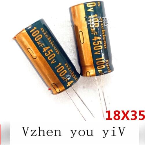 10-100pcs /lot 450v100uf high frequency low resistance switching power supply electrolytic capacitance 18x35mm 105degree