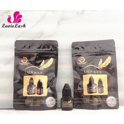 10 pcs black Lady glue eyelash extensions Original korea low irritation 2-3s fast drying for sensitive skin lasting 5-6weeks
