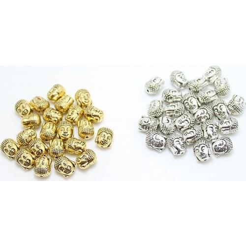 10PCS/lot New Fashion Vintage Jewelry Accessories Alloy Antique Buddha Head Beads Charms Pendants 10x9mm