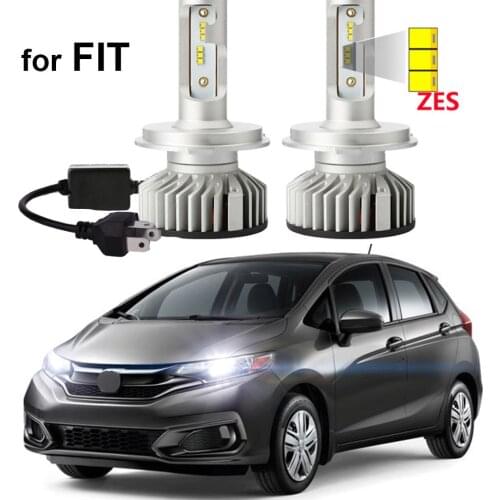 2Pcs Led Headlight Bulbs For Honda Fit 2007-2018 2019 2020 2021 with ZES Chips High Low Beam Car LED Headlamp Super Bright